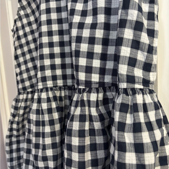 LOFT Navy and White Checkered Peplum Blouse - Picture 4 of 5